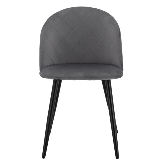 ΚΑΡΕΚΛΑ ODED ΜΕ ΜΕΤΑΛΛΙΚΑ ΜΑΥΡΑ ΠΟΔΙΑ & ΒΕΛΟΥΔΟ ΓΚΡΙ HM8731.11 49x57x79Υ εκ. - 4τεμ **