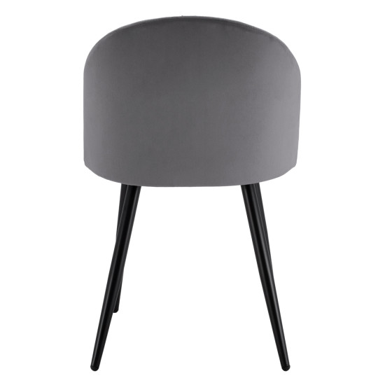 ΚΑΡΕΚΛΑ ODED ΜΕ ΜΕΤΑΛΛΙΚΑ ΜΑΥΡΑ ΠΟΔΙΑ & ΒΕΛΟΥΔΟ ΓΚΡΙ HM8731.11 49x57x79Υ εκ. - 4τεμ **