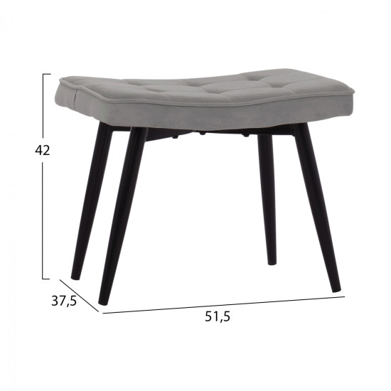 Πολυθρονα μπερζερα crawley με υποποδιο hm8918.01 γκρι βελουδο 70x57x103 εκ. ** Πολυθρονα μπερζερα crawley με υποποδιο hm8918.01 γκρι βελουδο 70x57x103 εκ. **