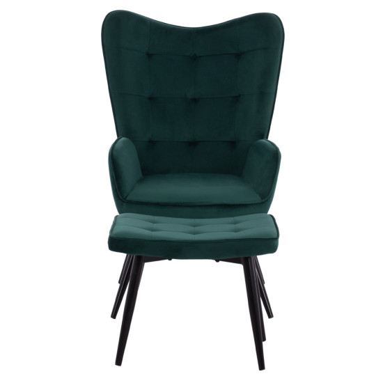 Πολυθρονα μπερζερα crawley με υποποδιο hm8918.03 κυπαρισσι βελουδο 70x57x103 εκ. ** Πολυθρονα μπερζερα crawley με υποποδιο hm8918.03 κυπαρισσι βελουδο 70x57x103 εκ. **