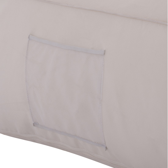 Πουφ yamin 2ατομων με textilene 600gr/m2 2x1 λευκο hm5773.11 140x140x40-60υεκ. **