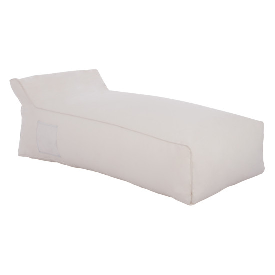 Πουφ ξαπλωστρα wadelin hm5774.11 με textiline λευκο 190x80x40-60υ εκ. **