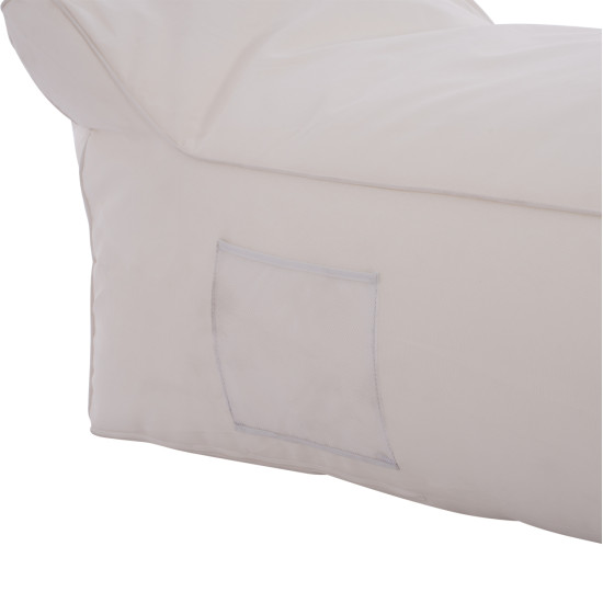 Πουφ ξαπλωστρα wadelin hm5774.11 με textiline λευκο 190x80x40-60υ εκ. **