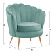 Πολυθρονα coquille απο βελουδο φυστικι hm8493.07 80x78x85y εκ. **