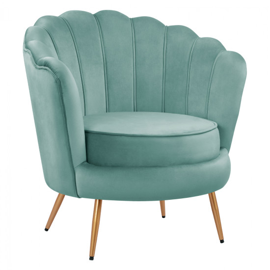 Πολυθρονα coquille απο βελουδο φυστικι hm8493.07 80x78x85y εκ. **