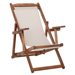 Σεζλονγκ με μπρατσα λημνοσ εμπ/σμοσ καρυδι με pvc 2χ1 hm11708.60t 62,5x97x105 εκ. **