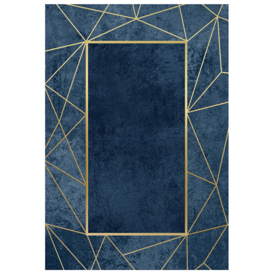 Χαλι σαλονιου με κροσια josiane μπλε-χρυσο hm7677.28 120x170 εκ. **