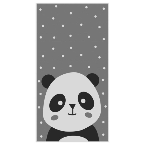 Παιδικο χαλι με κροσια hm7678.14 panda γκρι 80χ150 εκ. **