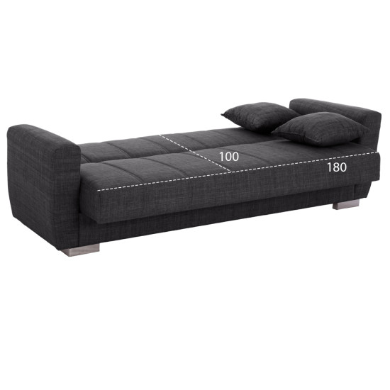 Καναπεσ κρεβατι polya τριθεσιοσ hm3240.03 γκρι 215x85x76υ εκ. **