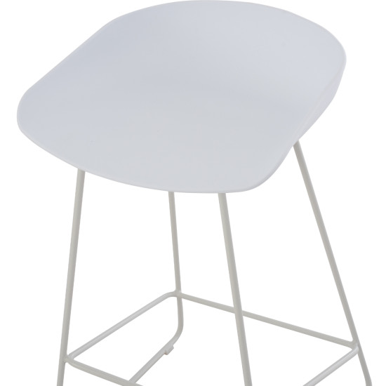 ΣΚΑΜΠΟ ΜΠΑΡ NAILA HM9299.01 ΛΕΥΚΟ ΜΕΣΑΙΟΥ ΥΨΟΥΣ 44x44x74Yεκ. - 2τεμ **