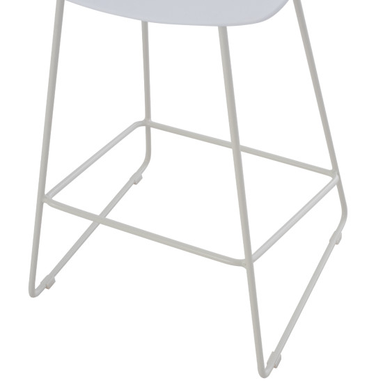 ΣΚΑΜΠΟ ΜΠΑΡ NAILA HM9299.01 ΛΕΥΚΟ ΜΕΣΑΙΟΥ ΥΨΟΥΣ 44x44x74Yεκ. - 2τεμ **