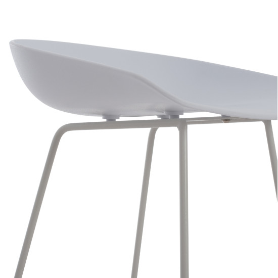 ΣΚΑΜΠΟ ΜΠΑΡ NAILA HM9299.01 ΛΕΥΚΟ ΜΕΣΑΙΟΥ ΥΨΟΥΣ 44x44x74Yεκ. - 2τεμ **