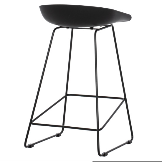 ΣΚΑΜΠΟ ΜΠΑΡ NAILA HM9299.02 ΜΑΥΡΟ ΜΕΣΑΙΟΥ ΥΨΟΥΣ 44x44x74Yεκ. - 2τεμ **