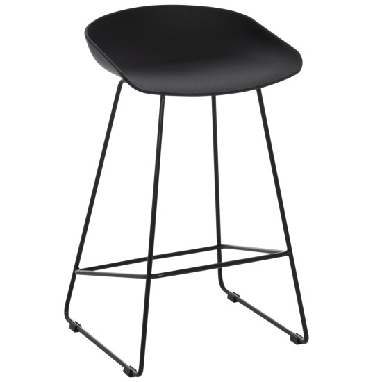 ΣΚΑΜΠΟ ΜΠΑΡ NAILA HM9299.02 ΜΑΥΡΟ ΜΕΣΑΙΟΥ ΥΨΟΥΣ 44x44x74Yεκ. - 2τεμ **