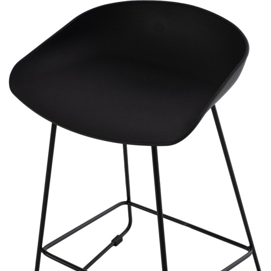 ΣΚΑΜΠΟ ΜΠΑΡ NAILA HM9299.02 ΜΑΥΡΟ ΜΕΣΑΙΟΥ ΥΨΟΥΣ 44x44x74Yεκ. - 2τεμ **