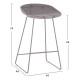 ΣΚΑΜΠΟ ΜΠΑΡ NAILA HM9299.10 ΓΚΡΙ ΜΕΣΑΙΟΥ ΥΨΟΥΣ 44x44x74Yεκ. - 2τεμ **
