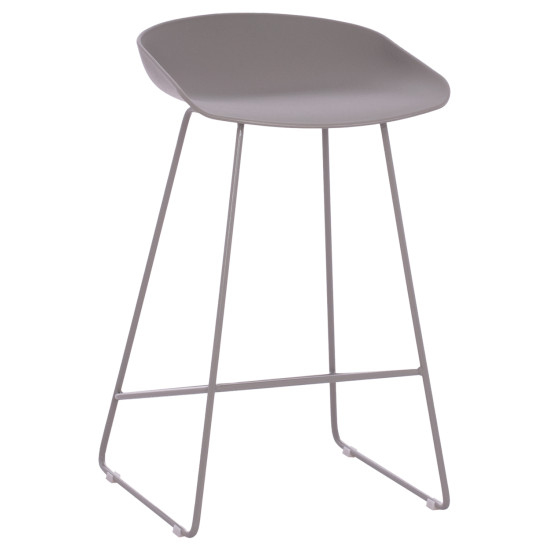 ΣΚΑΜΠΟ ΜΠΑΡ NAILA HM9299.10 ΓΚΡΙ ΜΕΣΑΙΟΥ ΥΨΟΥΣ 44x44x74Yεκ. - 2τεμ **