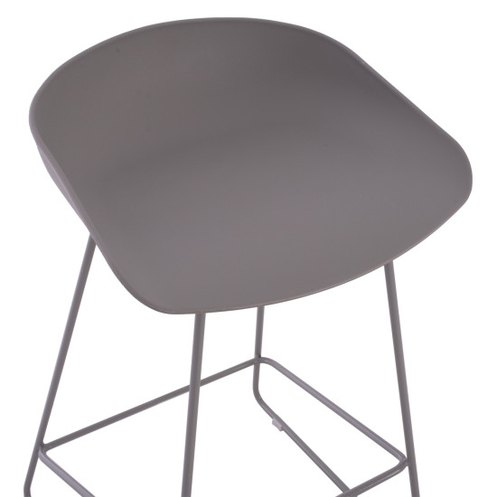 ΣΚΑΜΠΟ ΜΠΑΡ NAILA HM9299.10 ΓΚΡΙ ΜΕΣΑΙΟΥ ΥΨΟΥΣ 44x44x74Yεκ. - 2τεμ **