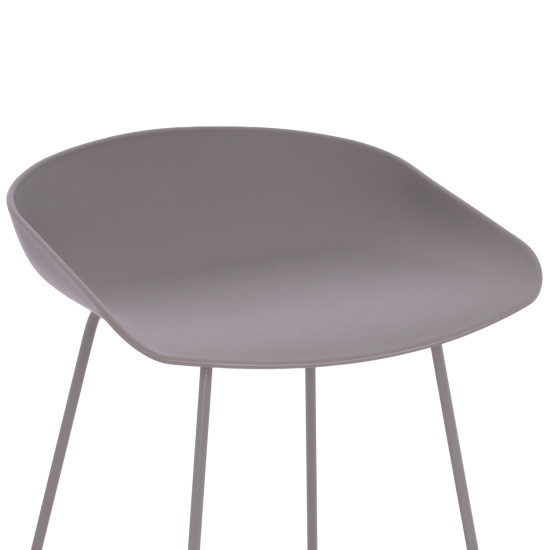 ΣΚΑΜΠΟ ΜΠΑΡ NAILA HM9299.10 ΓΚΡΙ ΜΕΣΑΙΟΥ ΥΨΟΥΣ 44x44x74Yεκ. - 2τεμ **