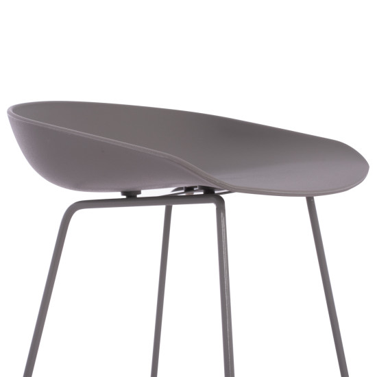 ΣΚΑΜΠΟ ΜΠΑΡ NAILA HM9299.10 ΓΚΡΙ ΜΕΣΑΙΟΥ ΥΨΟΥΣ 44x44x74Yεκ. - 2τεμ **