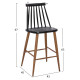ΣΚΑΜΠΟ ΜΠΑΡ VANESSA ΜΑΥΡΟ ΜΕΣΑΙΟΥ ΥΨΟΥΣ HM9300.02  43x45x97Υεκ. - 2τεμ **