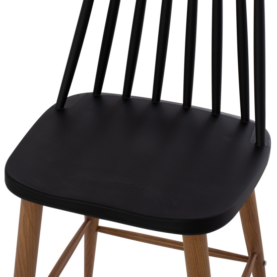 ΣΚΑΜΠΟ ΜΠΑΡ VANESSA ΜΑΥΡΟ ΜΕΣΑΙΟΥ ΥΨΟΥΣ HM9300.02  43x45x97Υεκ. - 2τεμ **