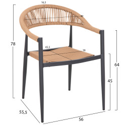 Πολυθρονα αλουμινιου gret hm5854.02 ανθρακι pε rattan μπεζ 56x55,5x78υ εκ. ** Πολυθρονα αλουμινιου gret hm5854.02 ανθρακι pε rattan μπεζ 56x55,5x78υ εκ. **