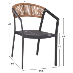 Πολυθρονα αλουμινιου hm5891.01 ανθρακι σκελετοσ&textline-μπεζ rattan 56,5x58x79υ εκ. ** Πολυθρονα αλουμινιου hm5891.01 ανθρακι σκελετοσ&textline-μπεζ rattan 56,5x58x79υ εκ. **