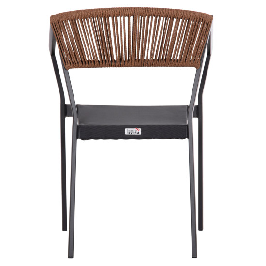 Πολυθρονα αλουμινιου hm5891.01 ανθρακι σκελετοσ&textline-μπεζ rattan 56,5x58x79υ εκ. **