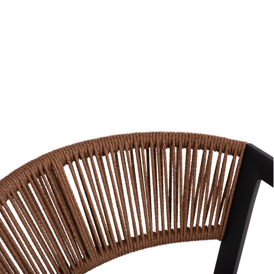 Πολυθρονα αλουμινιου hm5891.01 ανθρακι σκελετοσ&textline-μπεζ rattan 56,5x58x79υ εκ. **