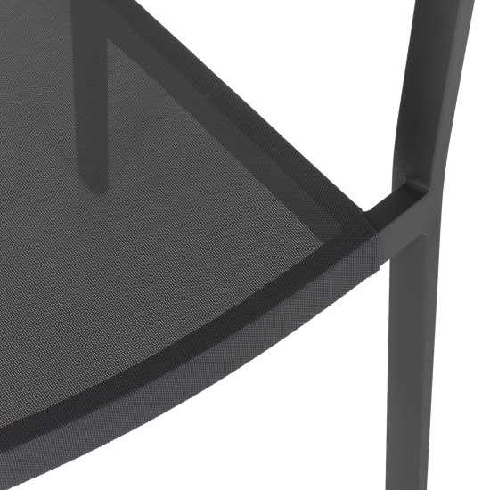 Πολυθρονα αλουμινιου hm5891.01 ανθρακι σκελετοσ&textline-μπεζ rattan 56,5x58x79υ εκ. **