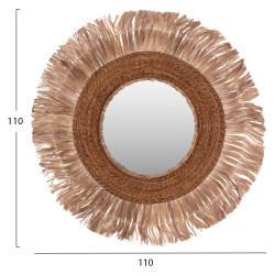 Καθρεπτησ στρογγυλοσ με πλαισιο ινεσ αμπακα σε χρωμα φυσικο 110x5x110υεκ.hm7740 ** Καθρεπτησ στρογγυλοσ με πλαισιο ινεσ αμπακα σε χρωμα φυσικο 110x5x110υεκ.hm7740 **