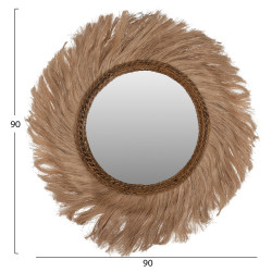 Καθρεπτησ στρογγυλοσ με πλαισιο ινεσ αμπακα σε χρωμα φυσικο 90x4x90υεκ.hm7729 ** Καθρεπτησ στρογγυλοσ με πλαισιο ινεσ αμπακα σε χρωμα φυσικο 90x4x90υεκ.hm7729 **