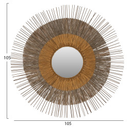 Καθρεπτησ με πλαισιο mendong grass φ105εκ σε χρωμα φυσικο χρυσο hm7798 ** Καθρεπτησ με πλαισιο mendong grass φ105εκ σε χρωμα φυσικο χρυσο hm7798 **
