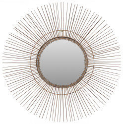 Καθρεπτησ τοιχου στρογγυλοσ με sticks κοκοφοινικα σε φυσικο 120x4x120yεκ.hm7732 **