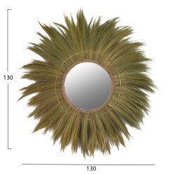 Καθρεπτησ τοιχοy στρογγυλοσ πλαισιο ινεσ μπανανασ σε φυσικο 130x4x130υεκ.hm7734 ** Καθρεπτησ τοιχοy στρογγυλοσ πλαισιο ινεσ μπανανασ σε φυσικο 130x4x130υεκ.hm7734 **