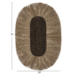 Διακοσμητικο τοιχου οβαλ απο grass και ινεσ αμπακα σε χρωμα φυσικο 50x5x75yεκ.hm7794 ** Διακοσμητικο τοιχου οβαλ απο grass και ινεσ αμπακα σε χρωμα φυσικο 50x5x75yεκ.hm7794 **