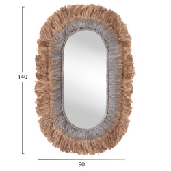 Καθρεπτησ τοιχου οβαλ απο ινεσ αμπακα σε χρωμα φυσικο & ασημι 90x5x140yεκ.hm7738 ** Καθρεπτησ τοιχου οβαλ απο ινεσ αμπακα σε χρωμα φυσικο & ασημι 90x5x140yεκ.hm7738 **