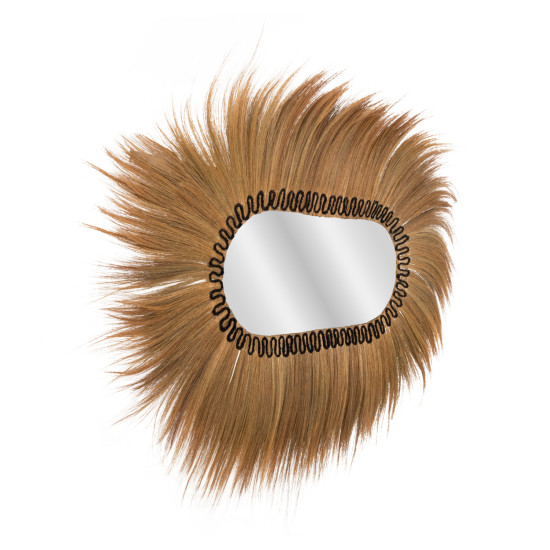 Καθρεπτησ τοιχου οβαλ ινεσ rayung grass σε χρωμα φυσικο μαυρο 110x5x160yεκ.hm7803 **