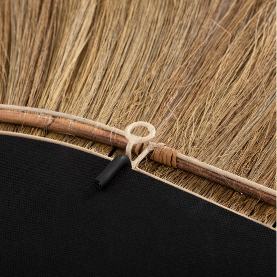 Καθρεπτησ τοιχου οβαλ ινεσ rayung grass σε χρωμα φυσικο μαυρο 110x5x160yεκ.hm7803 **