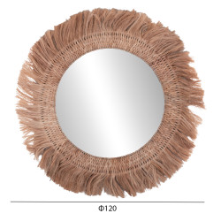 Καθρεπτησ τοιχου στρογγυλοσ με ινεσ αμπακα σε χρωμα φυσικο 120x4x120yεκ.hm7747 ** Καθρεπτησ τοιχου στρογγυλοσ με ινεσ αμπακα σε χρωμα φυσικο 120x4x120yεκ.hm7747 **