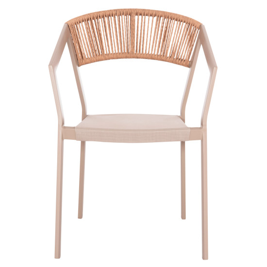 Πολυθρονα αλουμινιου miri hm5891.03 σαμπανιζε σκελετοσ&textline- rattan 56x58x80.5υ εκ. **