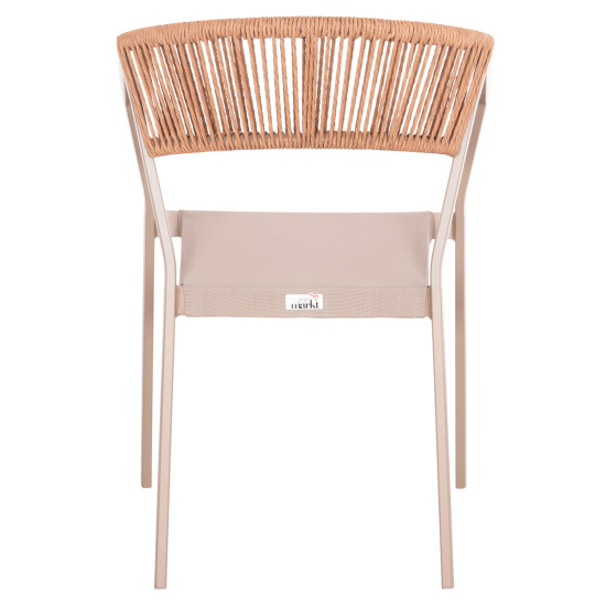 Πολυθρονα αλουμινιου miri hm5891.03 σαμπανιζε σκελετοσ&textline- rattan 56x58x80.5υ εκ. **