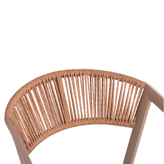 Πολυθρονα αλουμινιου miri hm5891.03 σαμπανιζε σκελετοσ&textline- rattan 56x58x80.5υ εκ. **