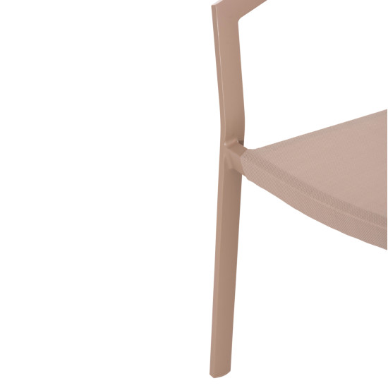 Πολυθρονα αλουμινιου miri hm5891.03 σαμπανιζε σκελετοσ&textline- rattan 56x58x80.5υ εκ. **