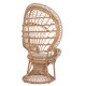 Πολυθρονα royal peacock hm9342 rattan σε φυσικο-μαξιλαρι μπεζ 114x72x150yεκ. **