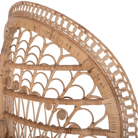 Πολυθρονα royal peacock hm9342 rattan σε φυσικο-μαξιλαρι μπεζ 114x72x150yεκ. **