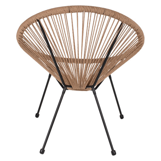 Πολυθρονα acapulco τ. φωλια μεταλλο μαυρο με twisted wicker hm5871.01 70x73x79 εκ. **