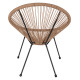 Πολυθρονα acapulco τ. φωλια μεταλλο μαυρο με twisted wicker hm5871.01 70x73x79 εκ. **