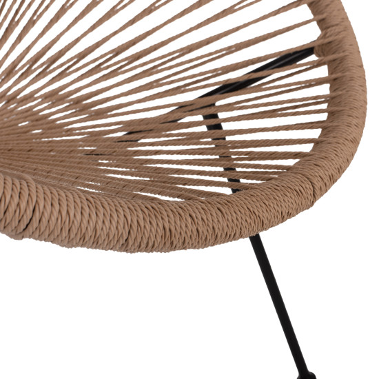 Πολυθρονα acapulco τ. φωλια μεταλλο μαυρο με twisted wicker hm5871.01 70x73x79 εκ. **